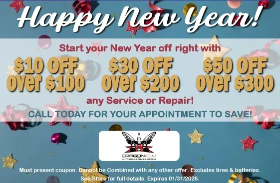 Happy New Year $10 Off Over $100, $30 Off Over $200, $50 Off Over $300 | Dragonfly Automotive