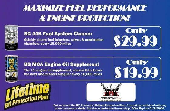 Maximize Fuel Performance and Engine Protection Lifetime BG Protection Plan | Dragonfly Automotive
