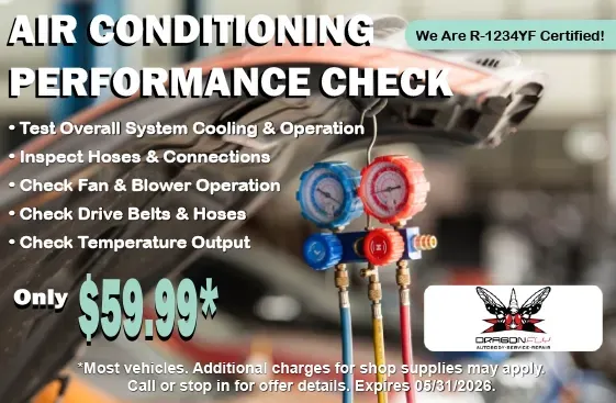 Air Conditioning Performance Check We Are R-1234YF Certified | Dragonfly Automotive