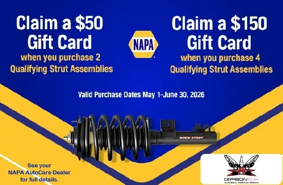 NAPA Claim a $50 or $150 Gift Card | Dragonfly Automotive