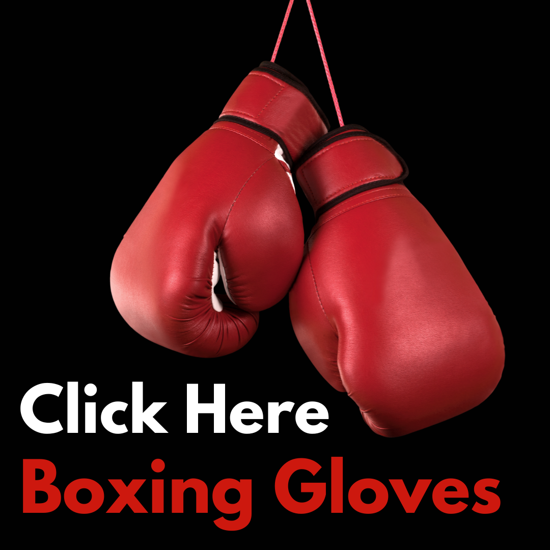 Red boxing gloves hanging with