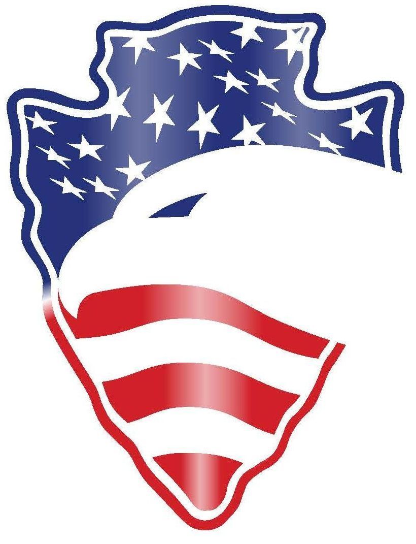 A shield with an american flag and an eagle on it