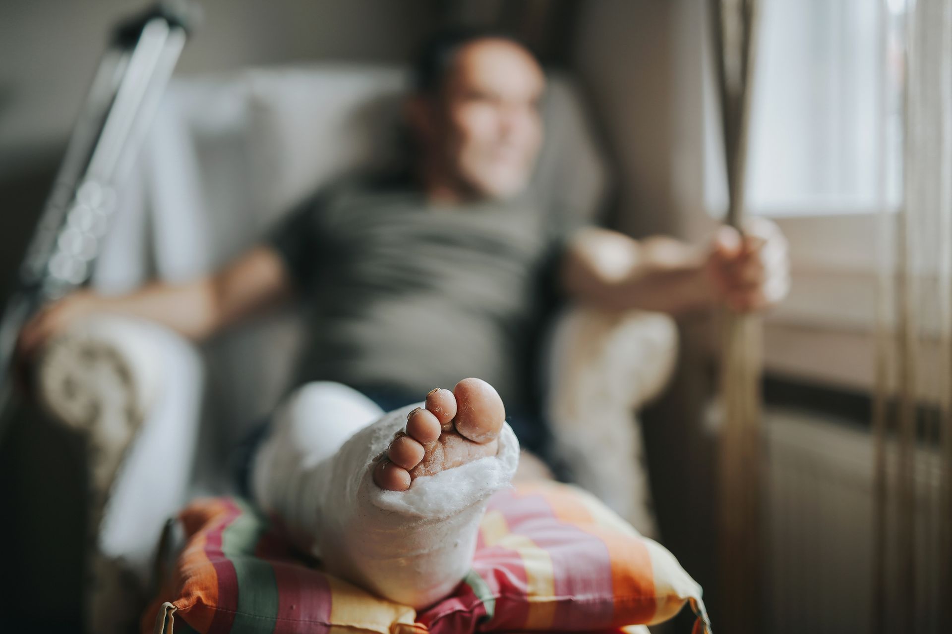 Man with Broken Leg at Home — Campbelltown, NSW — Gorman Jones Lawyers