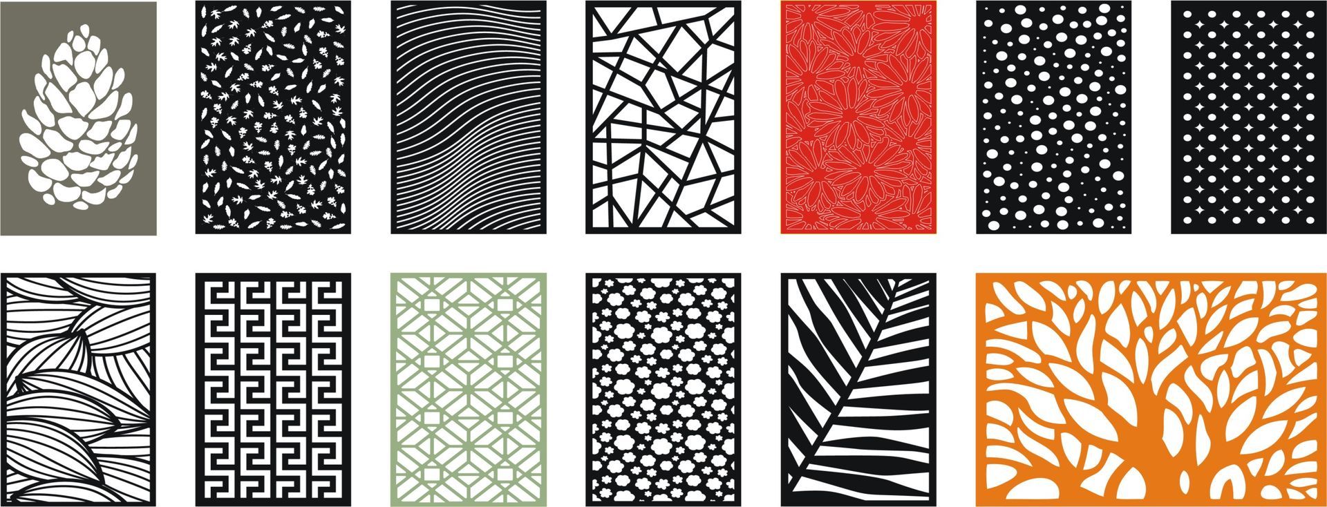 A Set of Decorative Screens with Different Patterns and Colors — Keystone Engineering Sheet Metal Industries In Noosaville, QLD