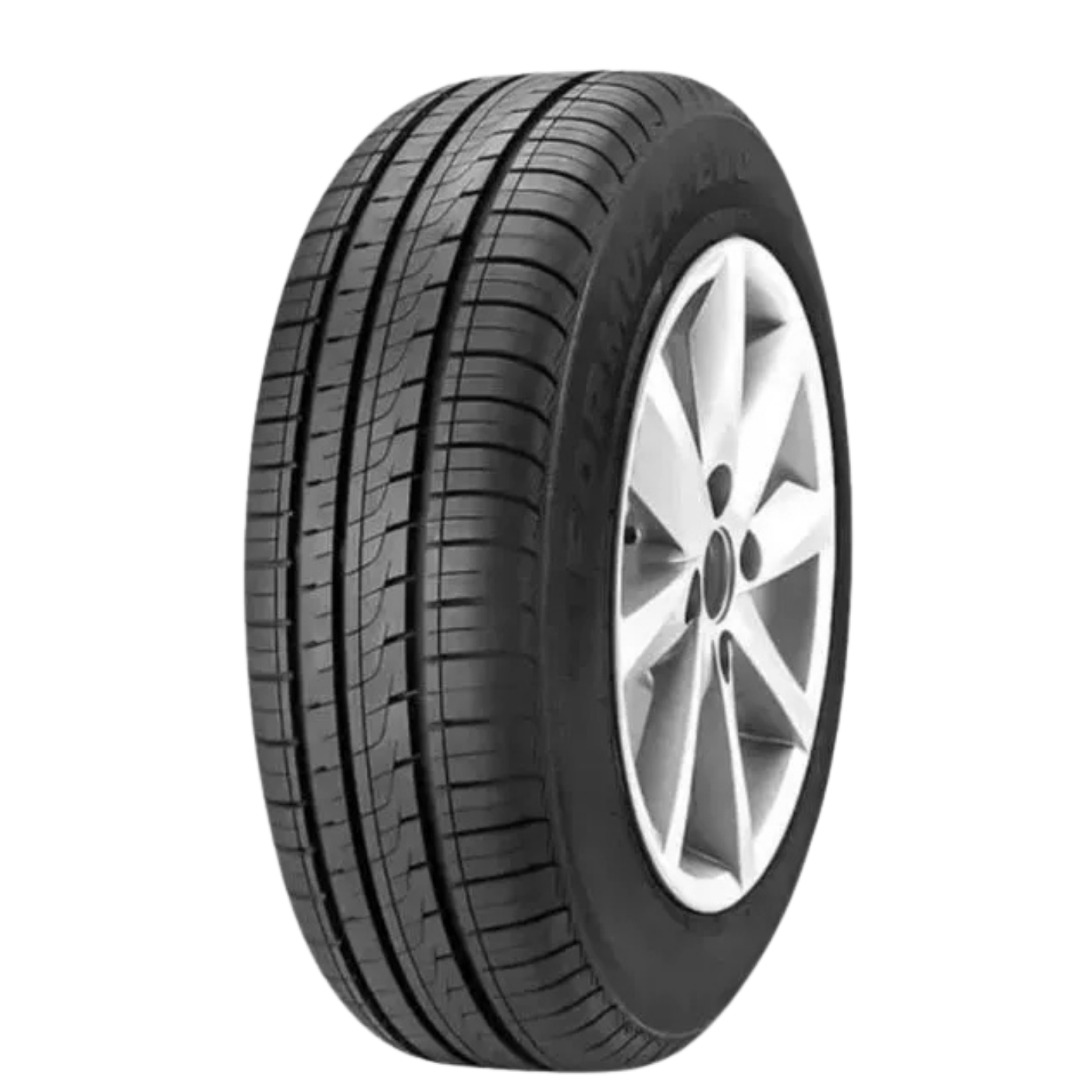 Pneu preto de caminhão com a marca