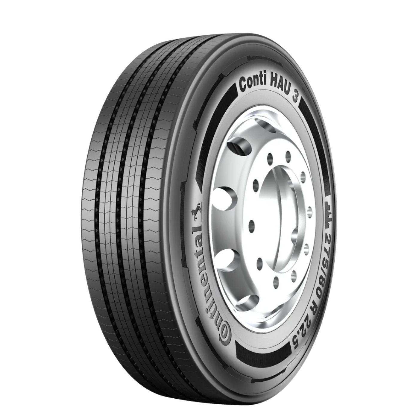 Pneu preto de caminhão com a marca