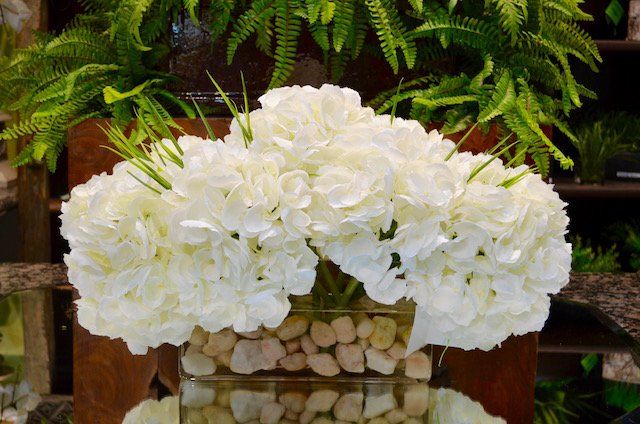 Bouquets — White Hydrangea In Stones in Wellington, FL