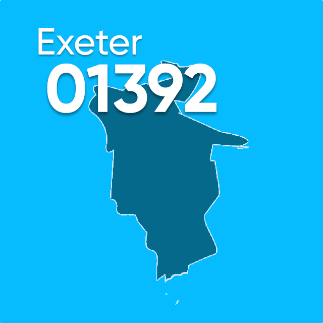 01392 area code Exeter UK
