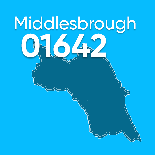 01642 area code middlesbrough UK