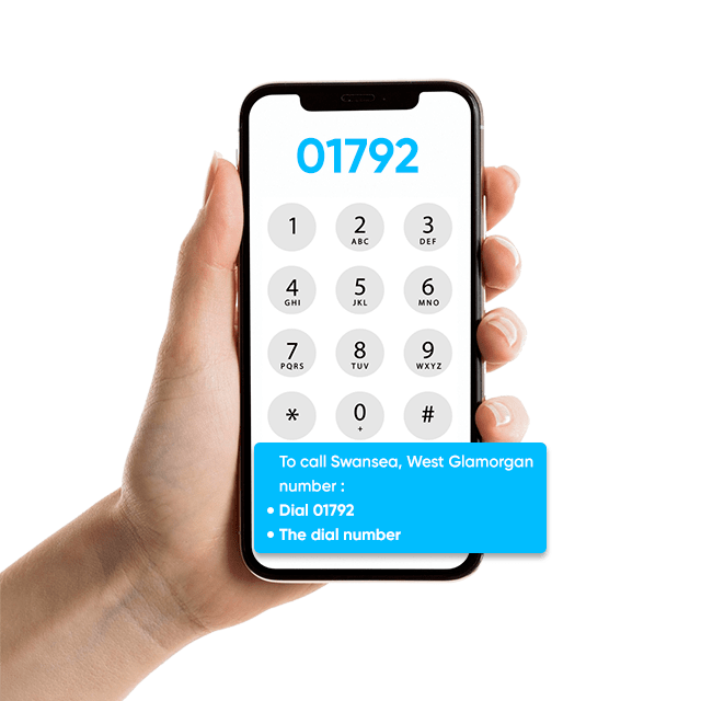 01792 area code - telephone dialing code for Swansea, UK