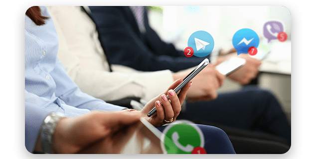 Omnichannel messaging SMS, WhatsApp, Facebook, live chat