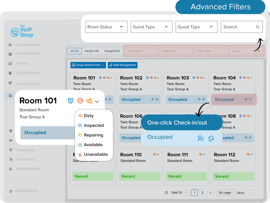 Room-Panel hotel voip phone system