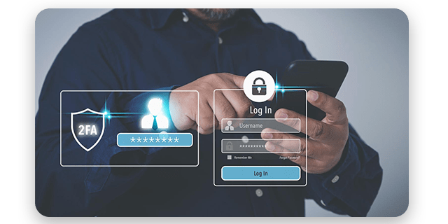 Security SRTP, TLS encryption, IP blocklist, 2FA