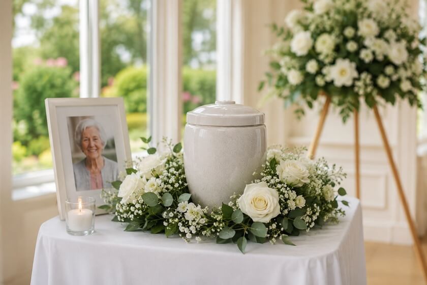 a serene memorial display after cremation service in Taneytown, MD