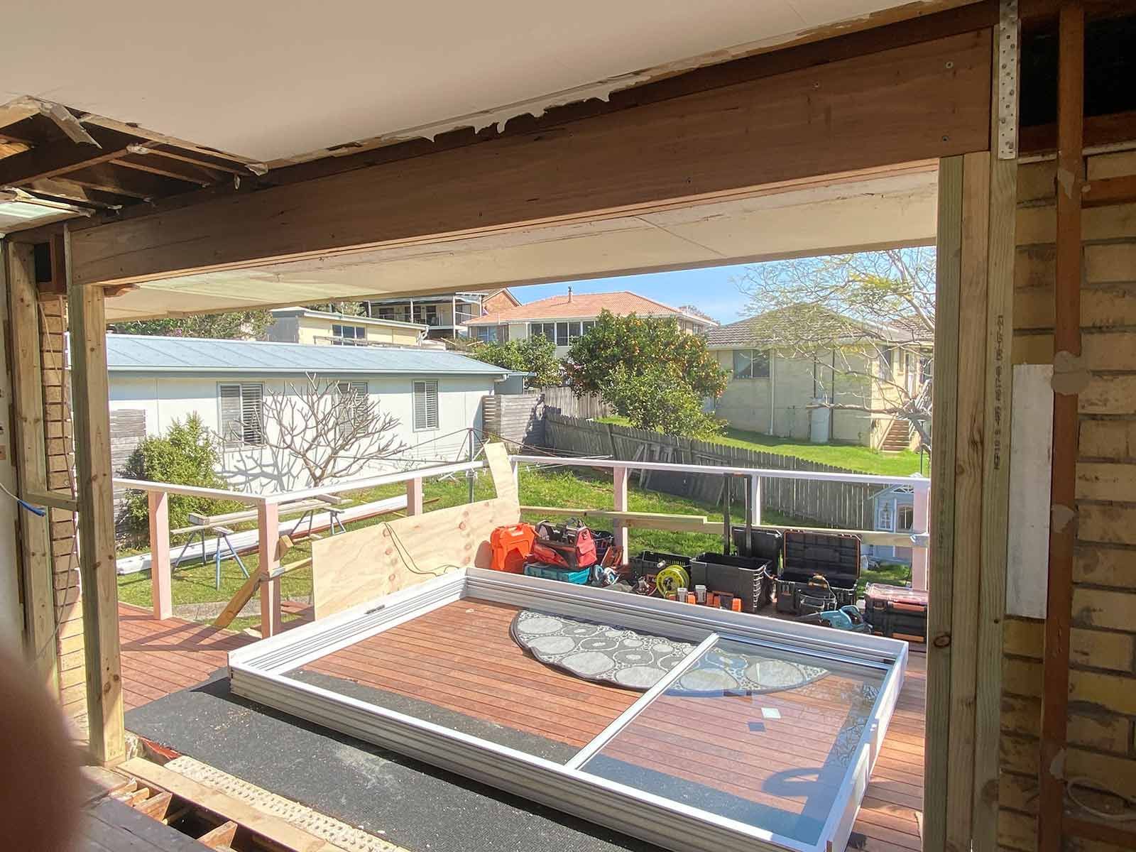 A House Renovation Equipment Is Sitting Under A Window In A House — B Smart Building & Design In Shellharbour, NSW