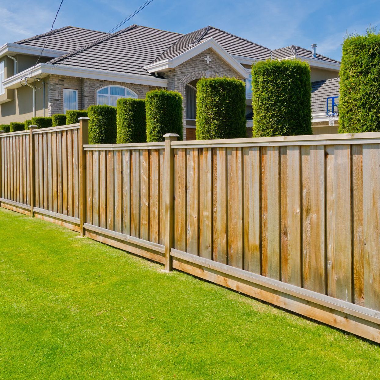 wooden fence and grass