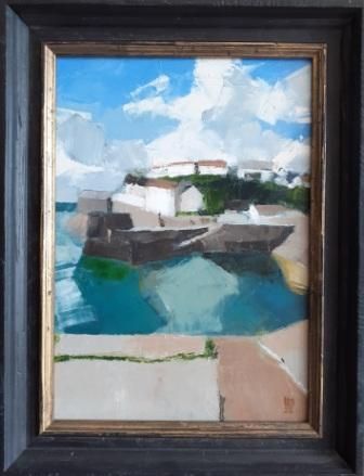 Cornwall, harbour, Porthleven, semi-abstract, oil painting