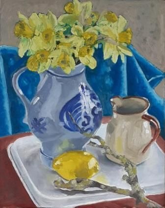 Daffodils oil painting still life