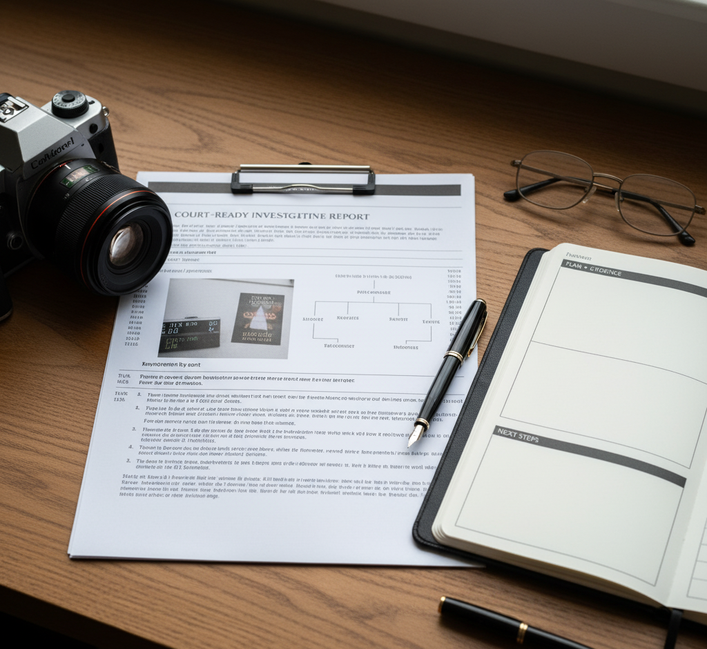 Court-ready investigative report focused on clarity and legal utility