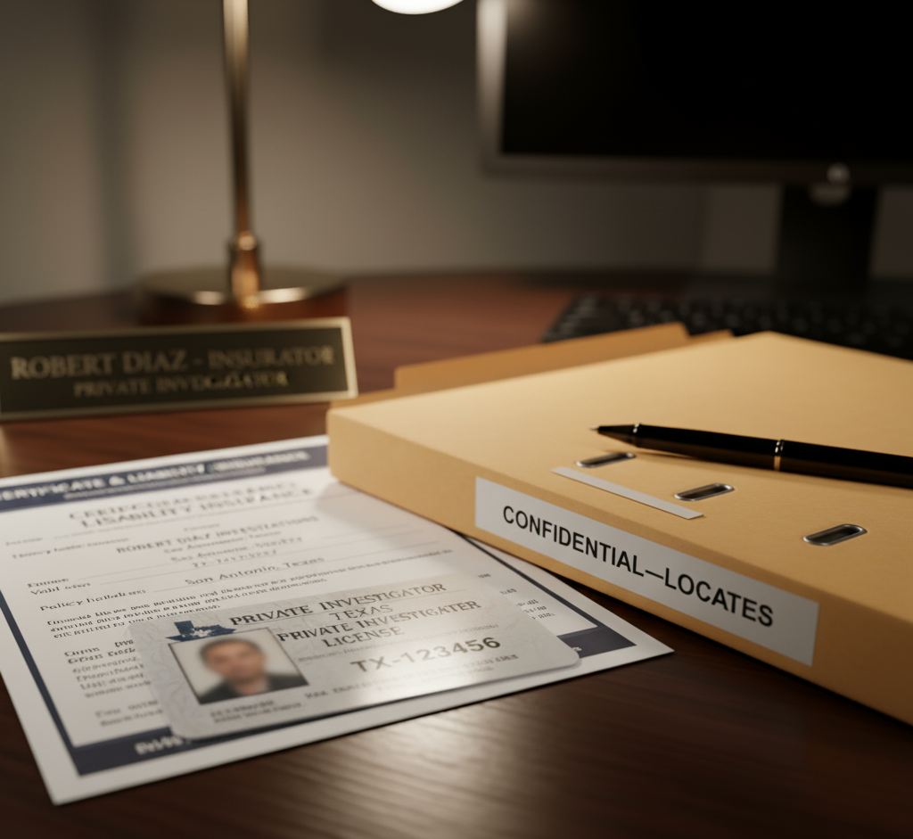 Licensed San Antonio private investigator credentials for missing persons and locate cases