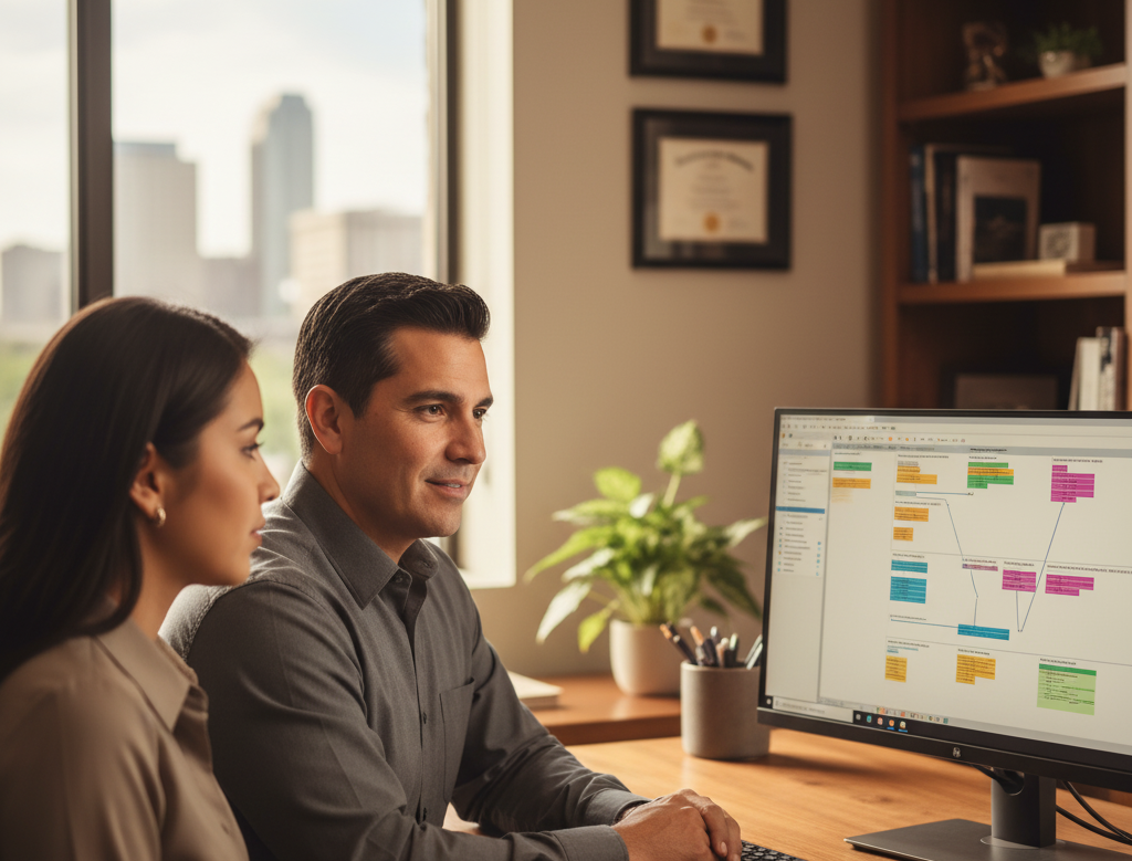 Owner of San Antonio Private Investigators reviewing a case timeline