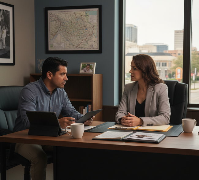 San Antonio private investigator explaining frequently asked questions to client