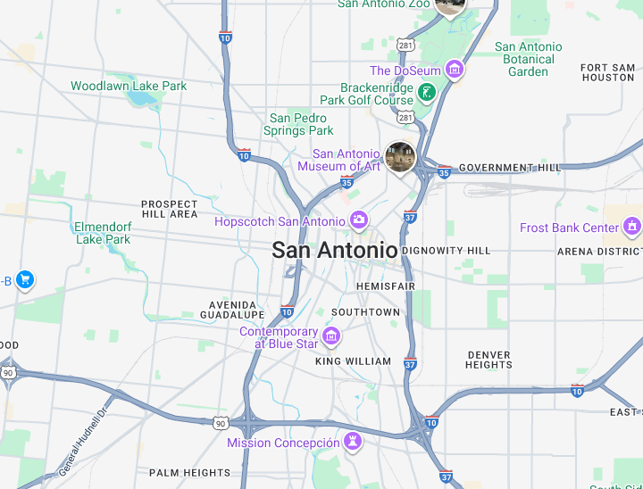 Service map showing San Antonio Private Investigators coverage area