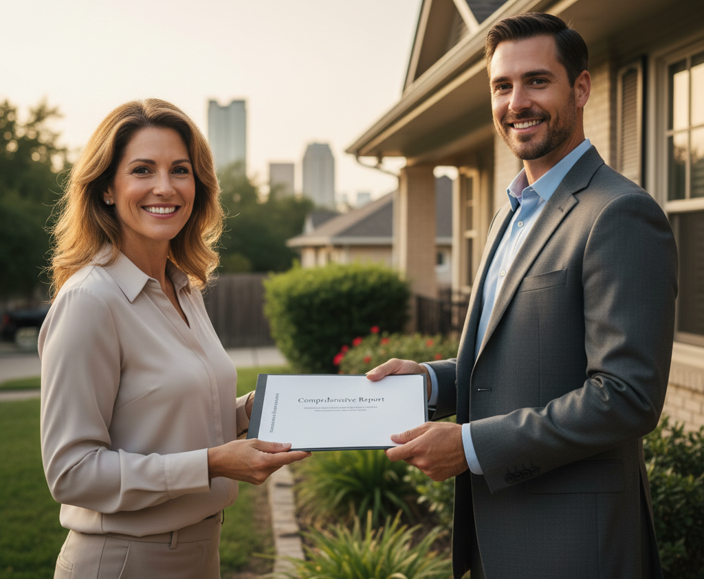 Homeowner receiving a clear, court-ready report from a San Antonio private investigator