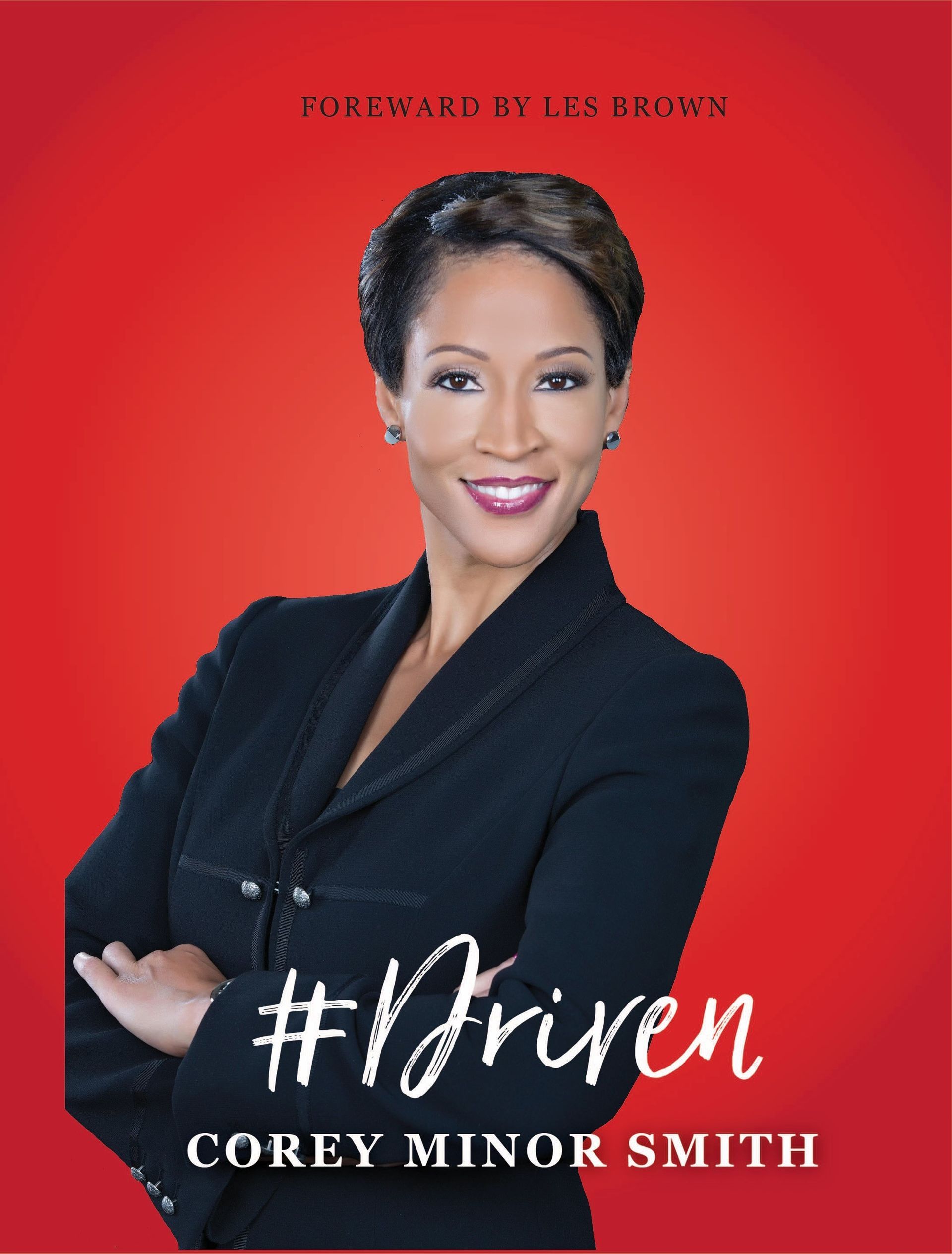 Book cover: Corey Minor Smith, smiling, on a red background. Title is 