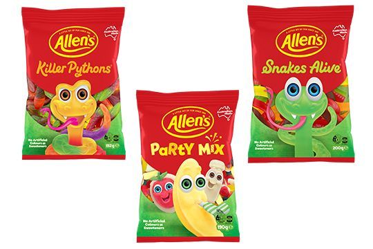 Three Bags of Allen's Gummy Snakes Are Sitting Next to Each Other — Central Coast Storage Solutions in Toormina, NSW