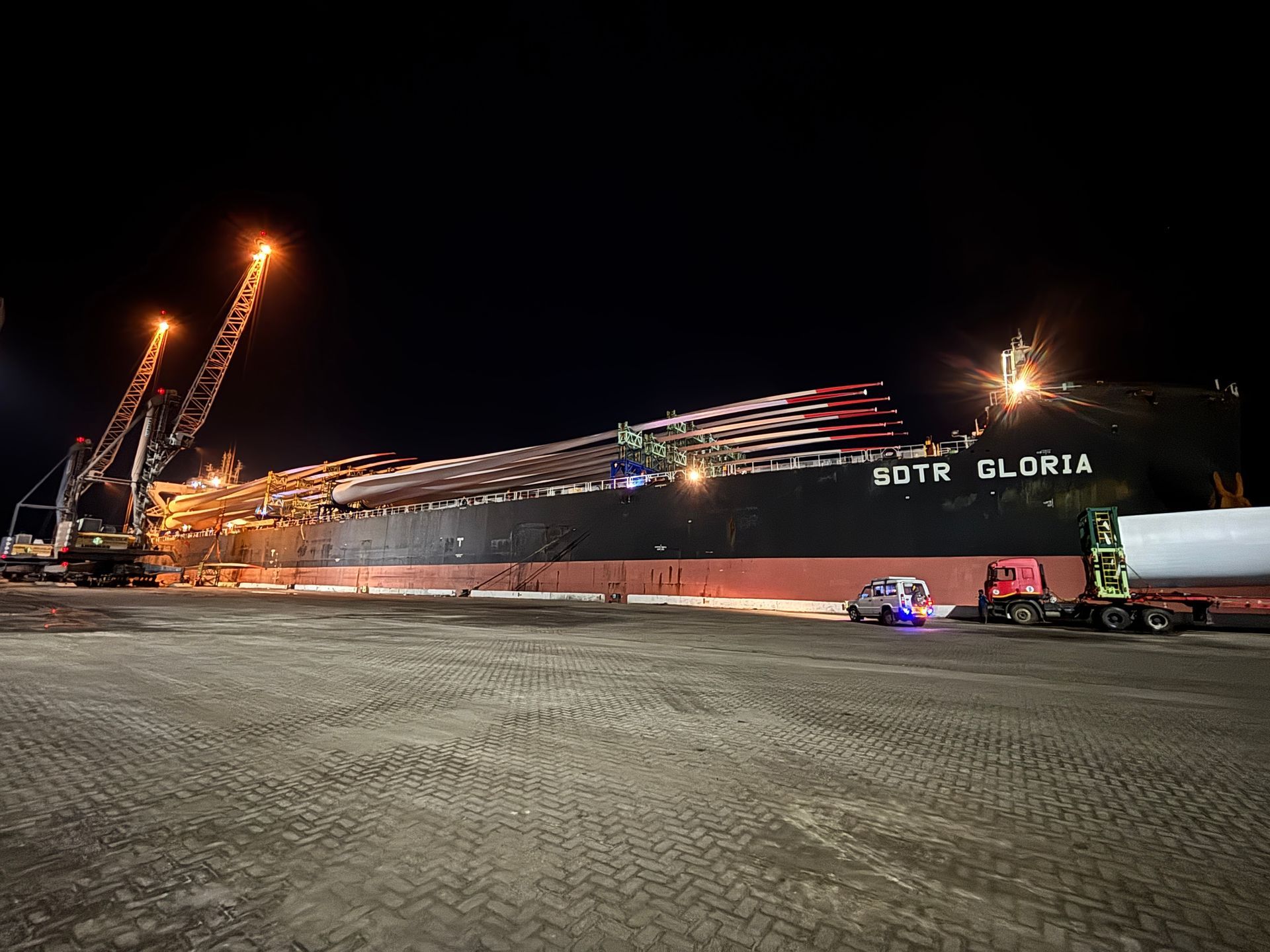 MV SDTR GLORIA Successfully Commenced First Windmill Blade Transport Voyage