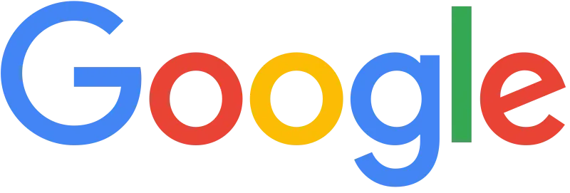 Google logo with blue, red, yellow, green, and blue letters.