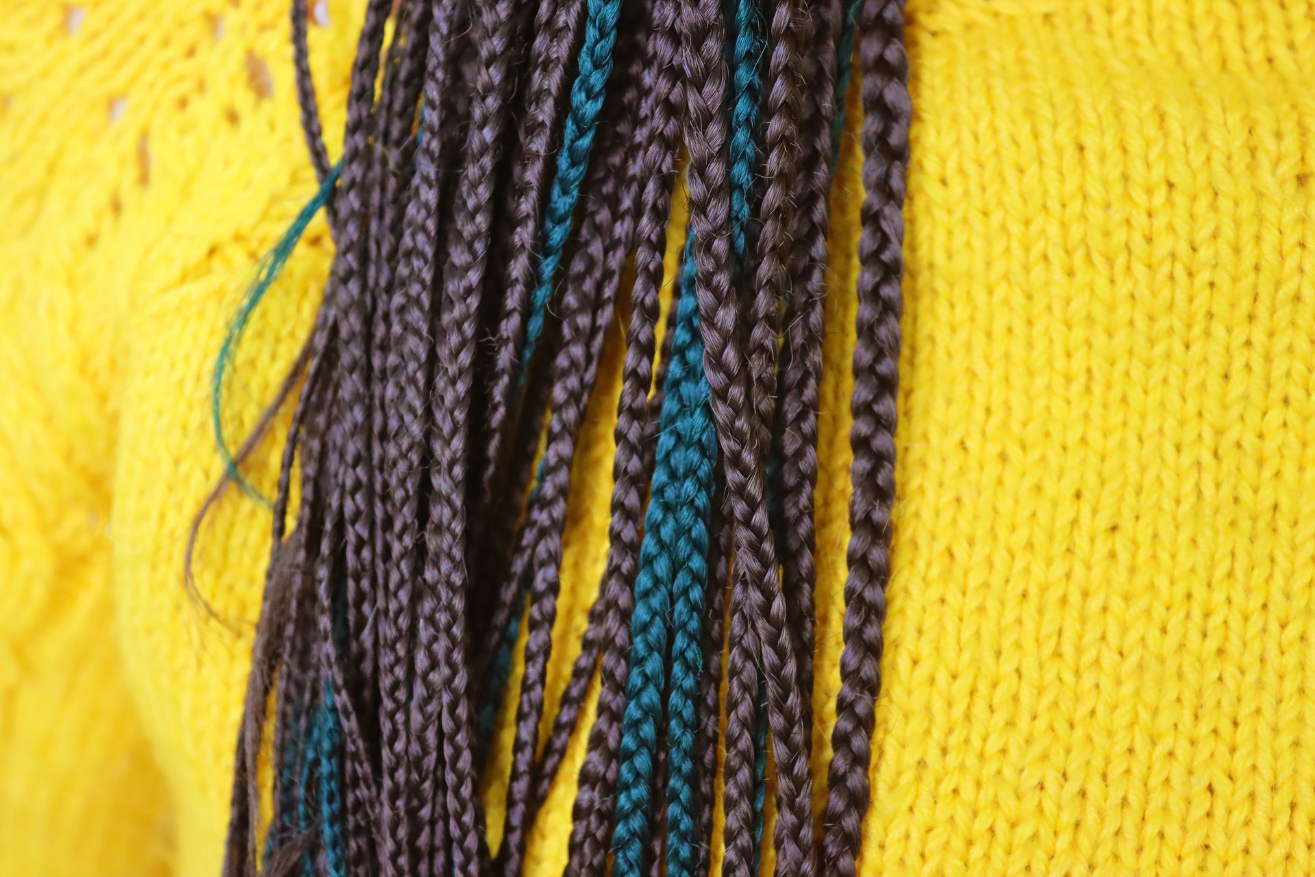 Braids On A Yellow Sweater | Fayetteville, NC | Fatouisa African Braiding