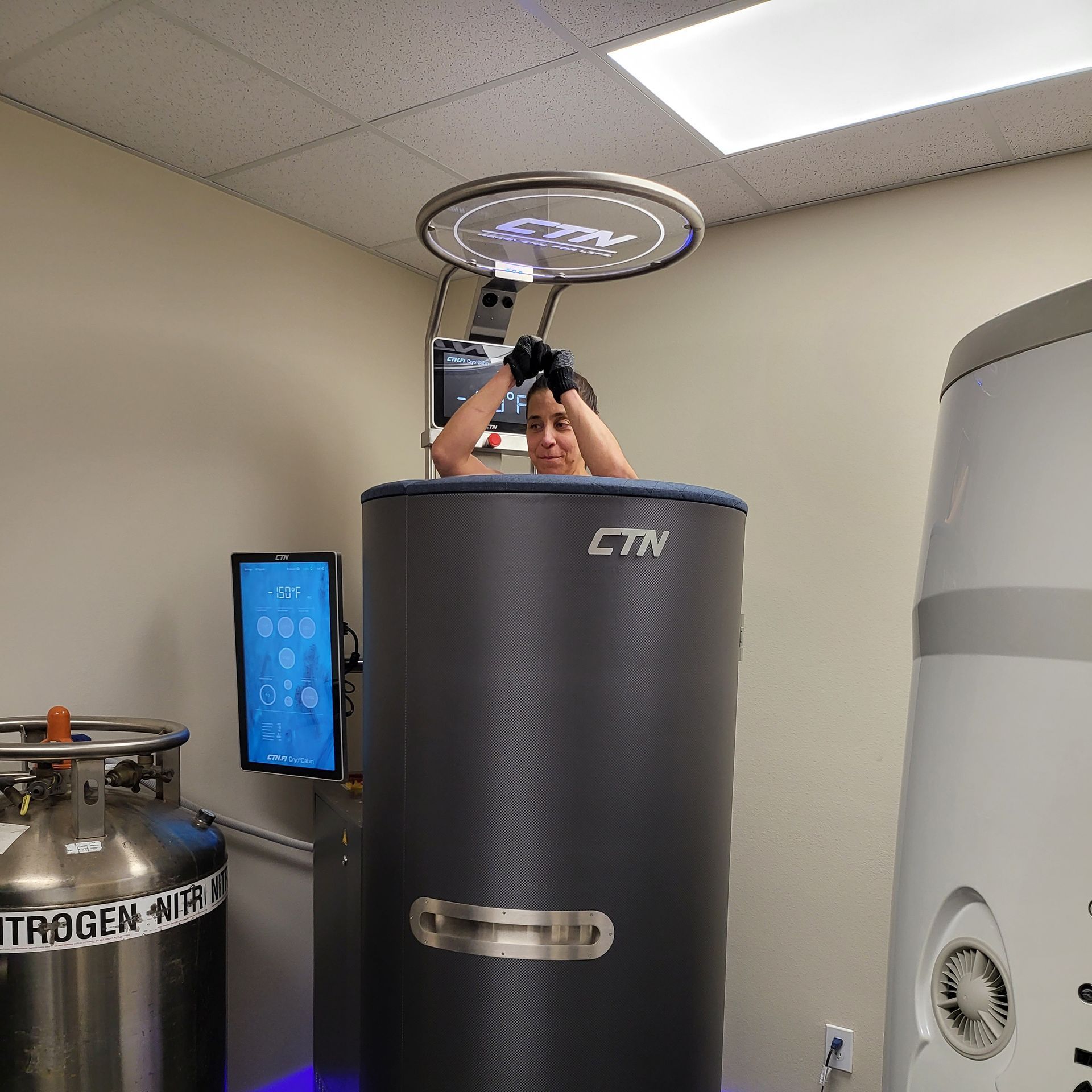 woman undergoing cryotherapy