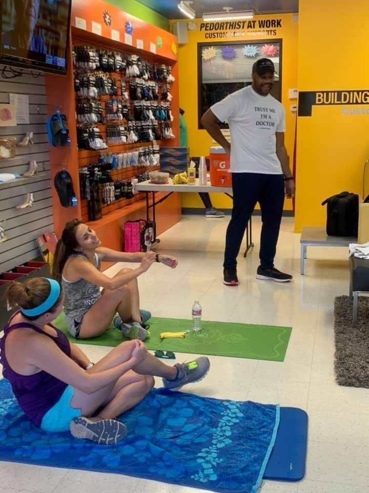 Patients waiting for assisted stretch and mobility therapy, an effective stress reduction technique that promotes relaxation and releases endorphins for an improved sense of well-being