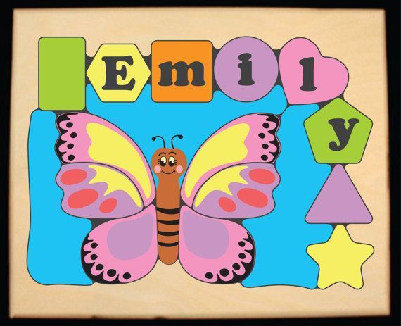 Personalized Name Butterfly Theme Puzzle - Pastel (FREE SHIPPING)