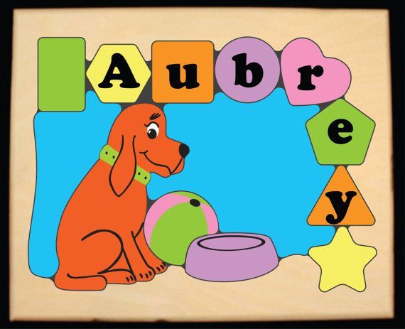 Personalized Name Dog Theme Puzzle-Pastel (FREE SHIPPING)