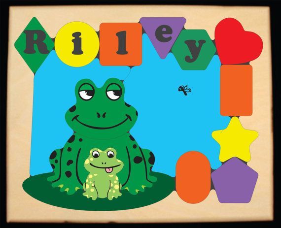 Personalized Name Frog Theme Puzzle - (FREE SHIPPING)