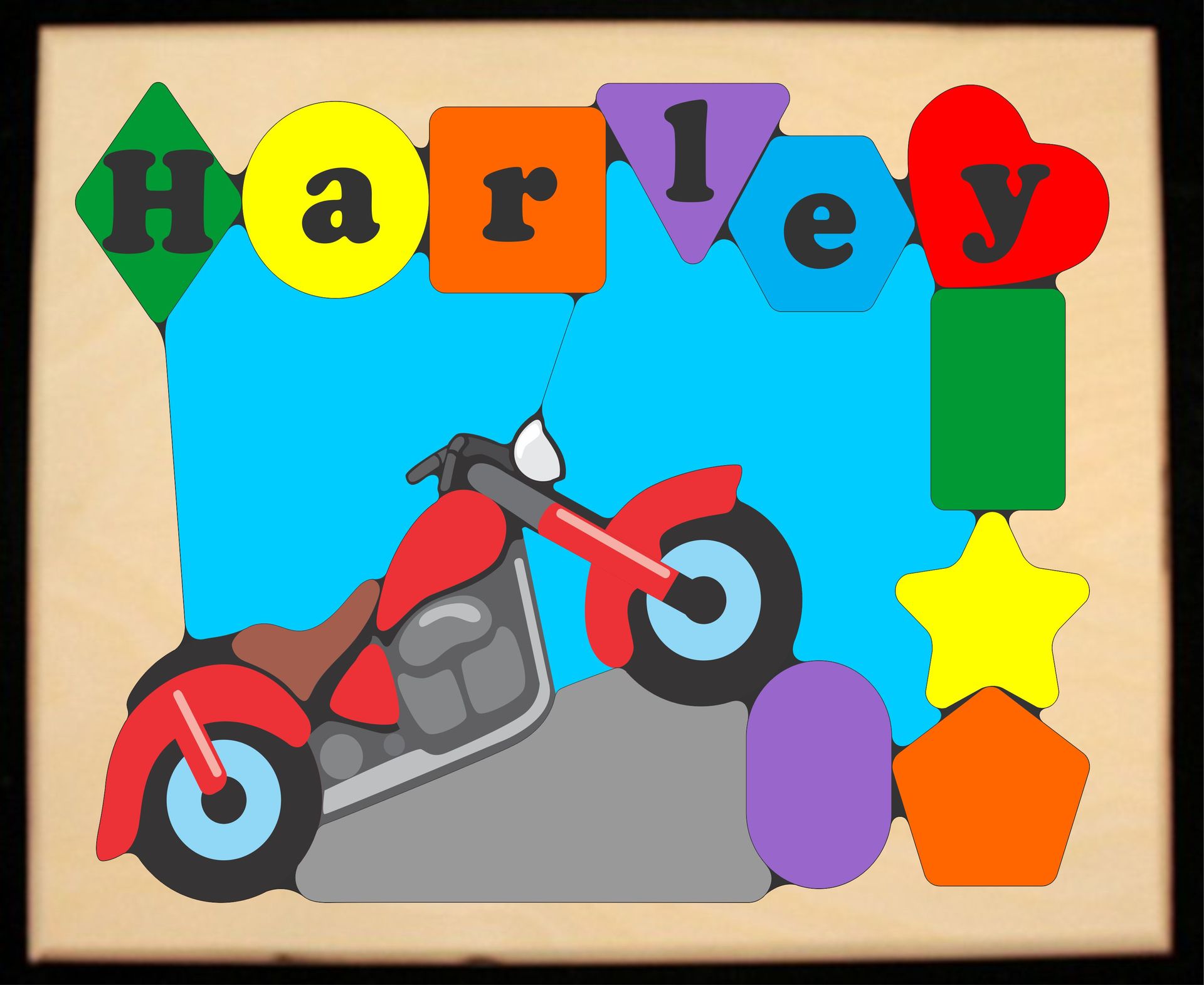 Personalized Name Motorcycle Bike Theme Puzzle (FREE SHIPPING)