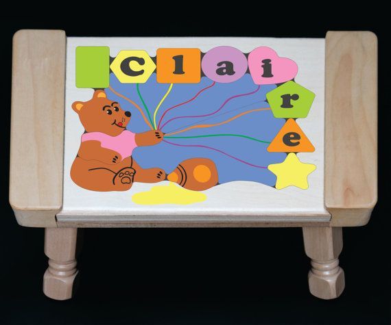 Personalized Name Horse Theme Puzzle Stool - Pastel - (FREE SHIPPING)