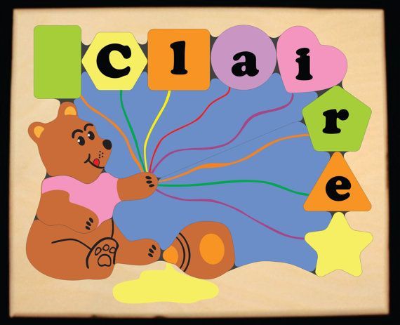 Personalized Name Honey Bear Theme Puzzle - Pastel - (FREE SHIPPING)
