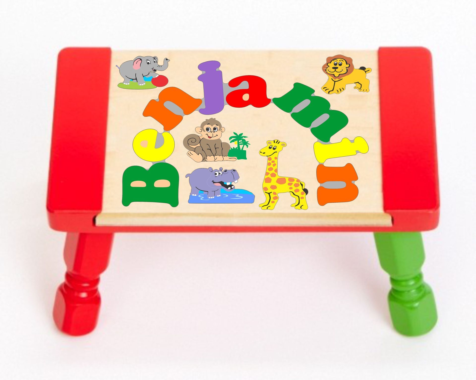 Custom Name(s) Jungle Zoo Animals Theme Puzzle in upper and lower case letters - Primary or Pastel, (FREE SHIPPING)