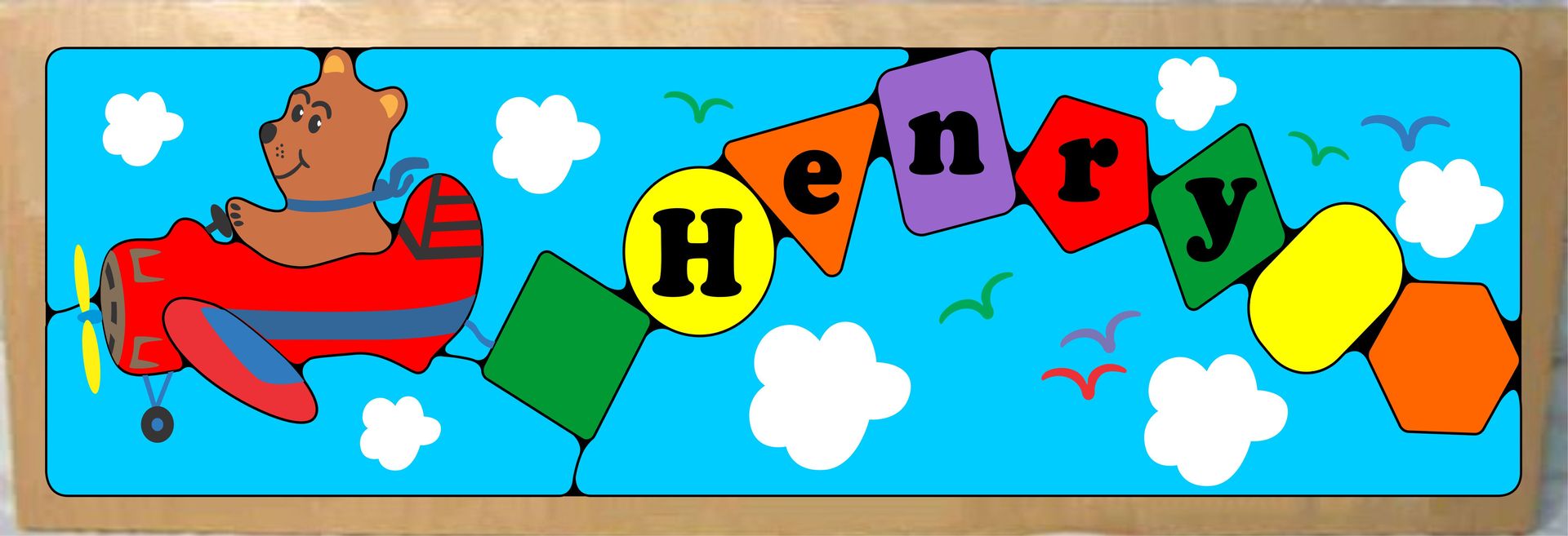 Personalized Name Long Plane Theme Puzzle - (FREE SHIPPING)