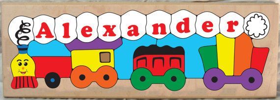 Personalized Name Long Train Theme Puzzle - (FREE SHIPPING)