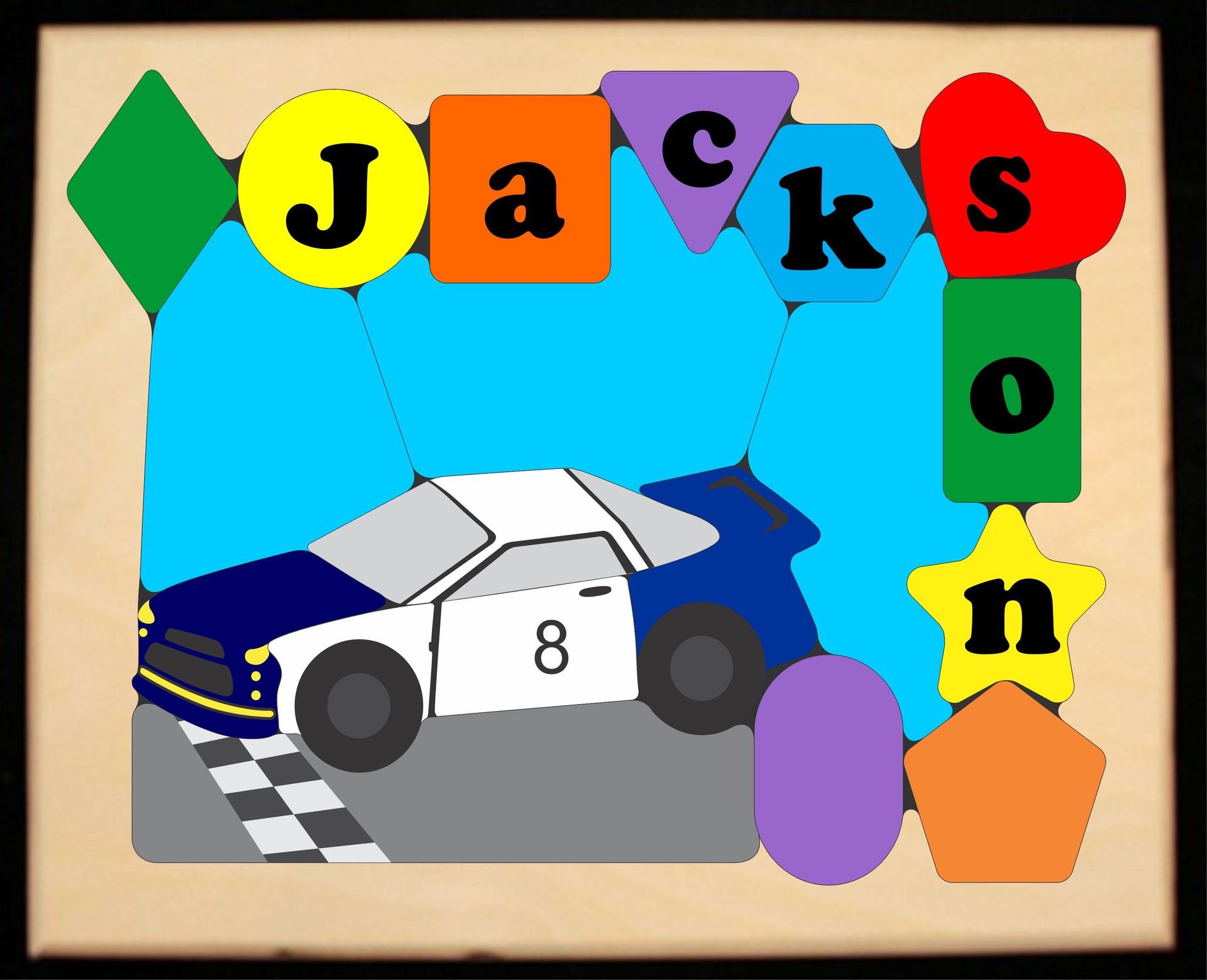 Personalized Name NAS Car Theme Puzzle (FREE SHIPPING)
