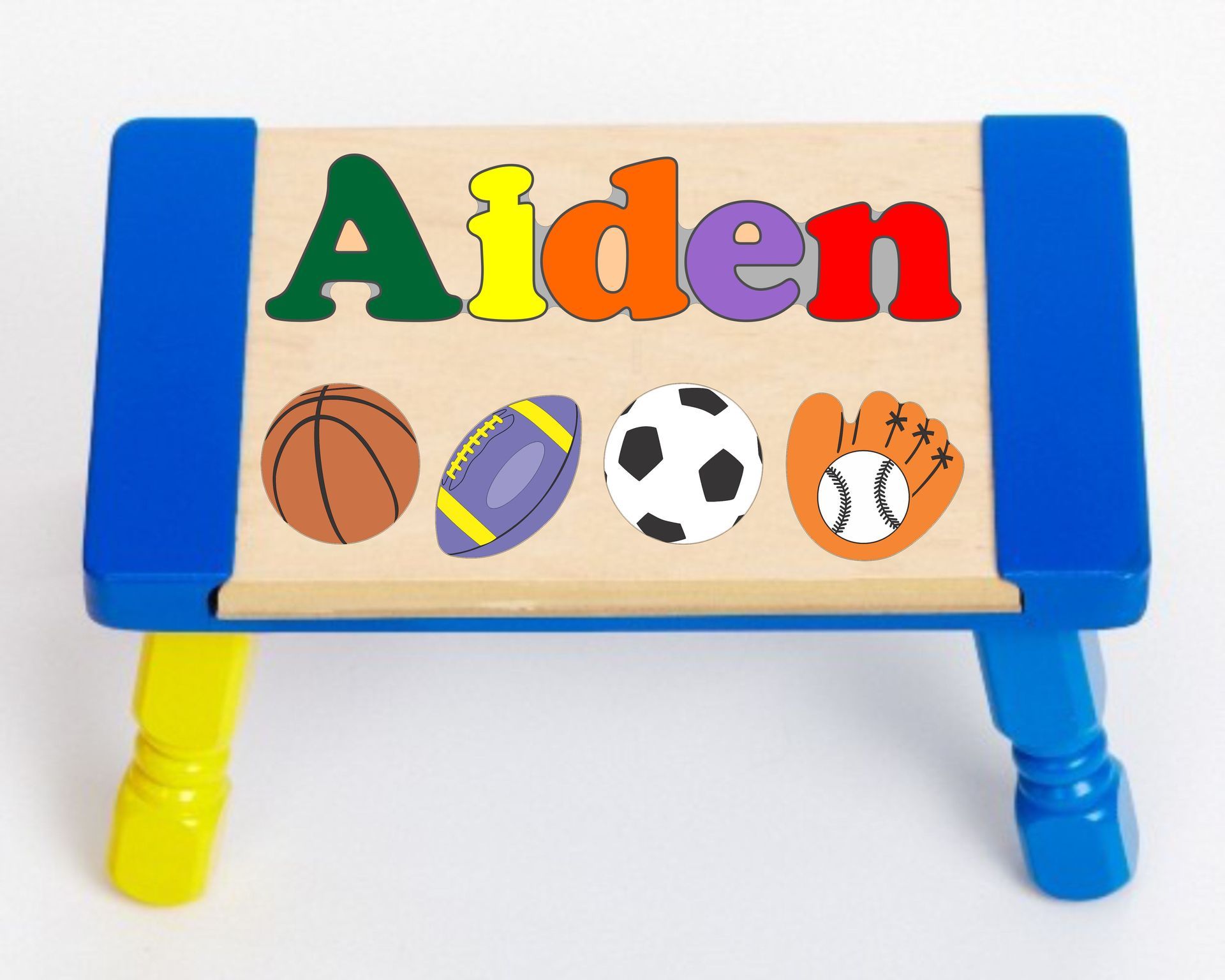 Custom Name(s) Sports Theme Puzzle in upper and lower case letters - Primary or Pastel, (FREE SHIPPING)