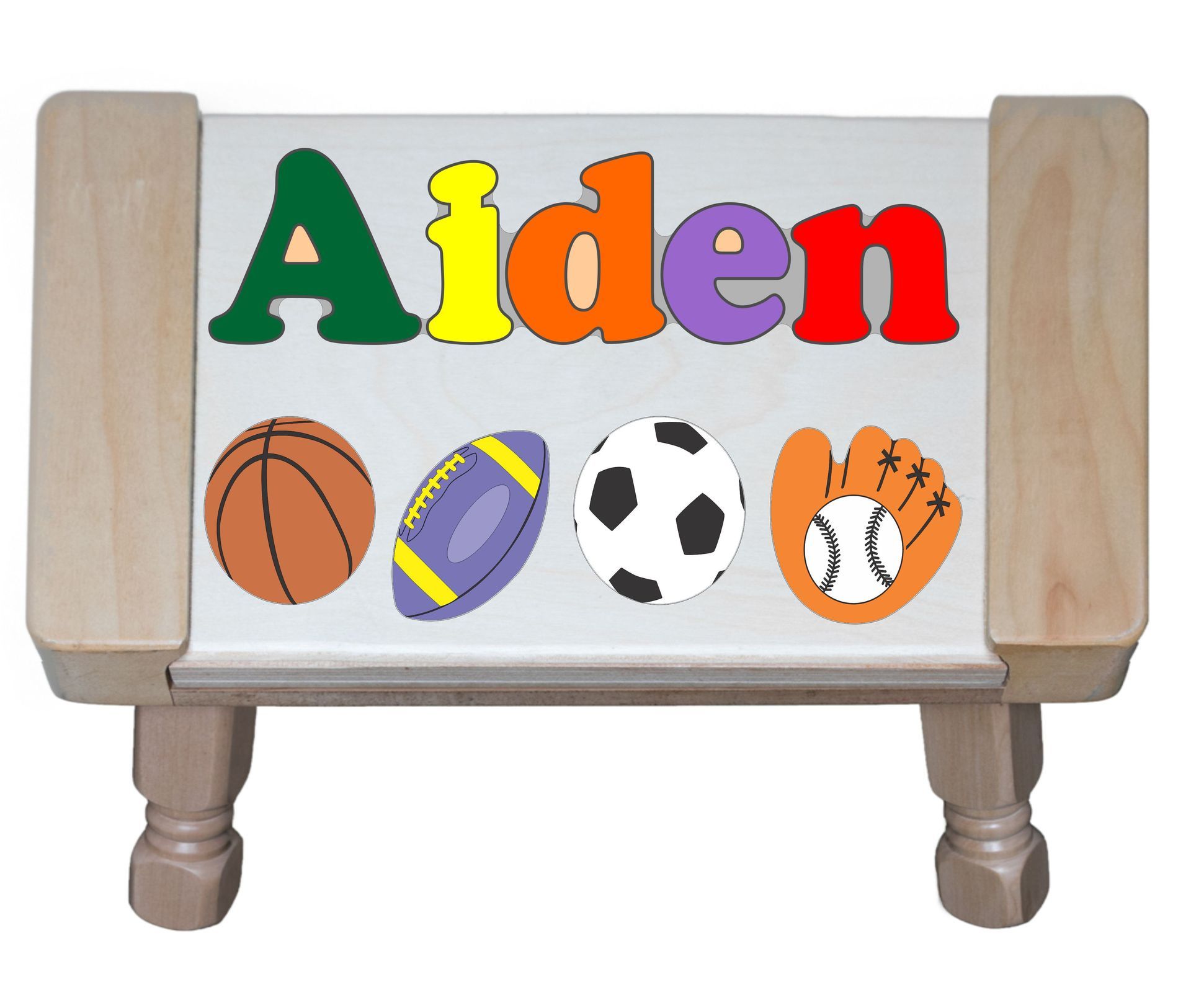 Custom Name(s) Sports Theme Puzzle in upper and lower case letters - Primary or Pastel, (FREE SHIPPING)