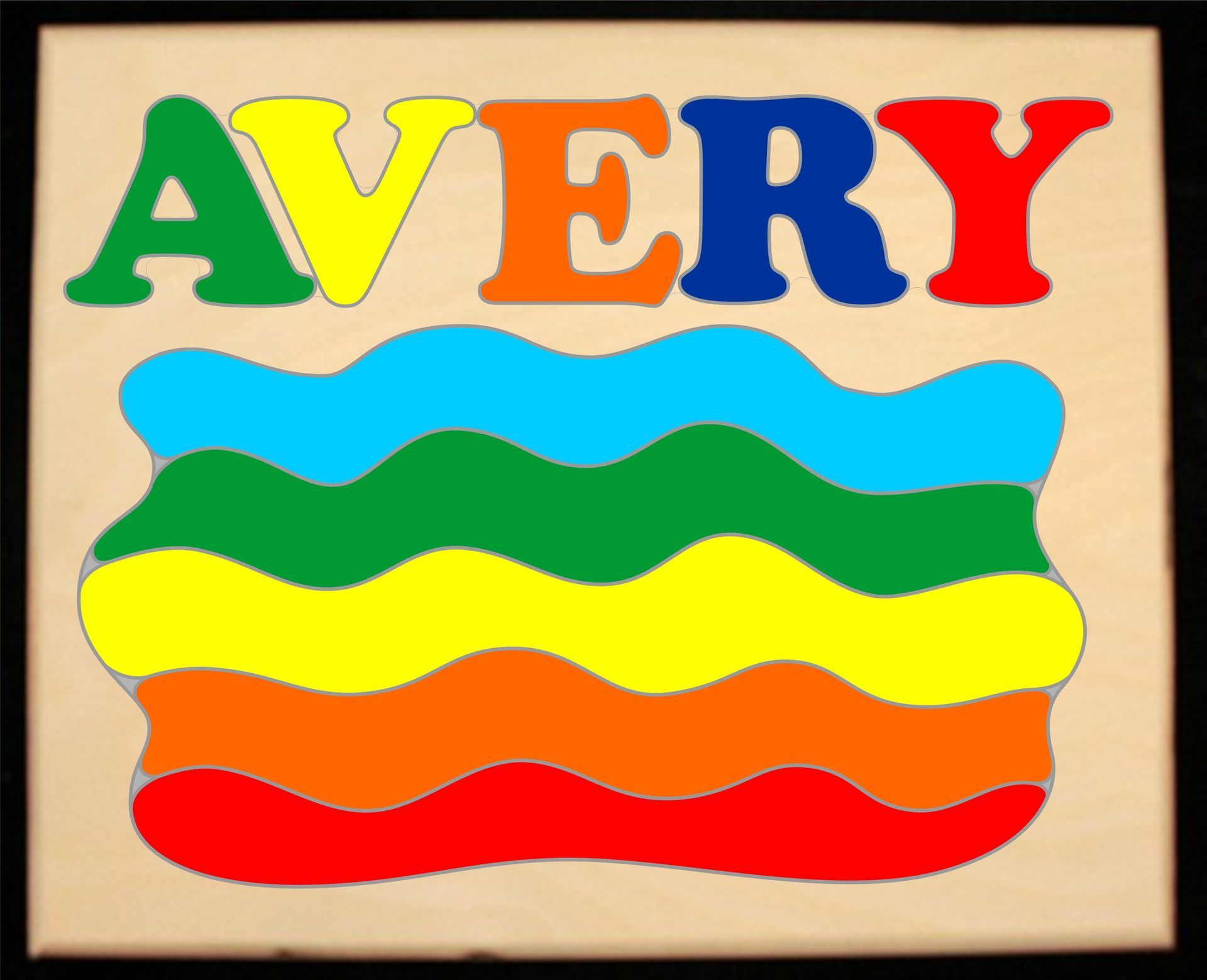 Custom Name Rainbow Theme Puzzle in either Primary or Pastel, (FREE SHIPPING)