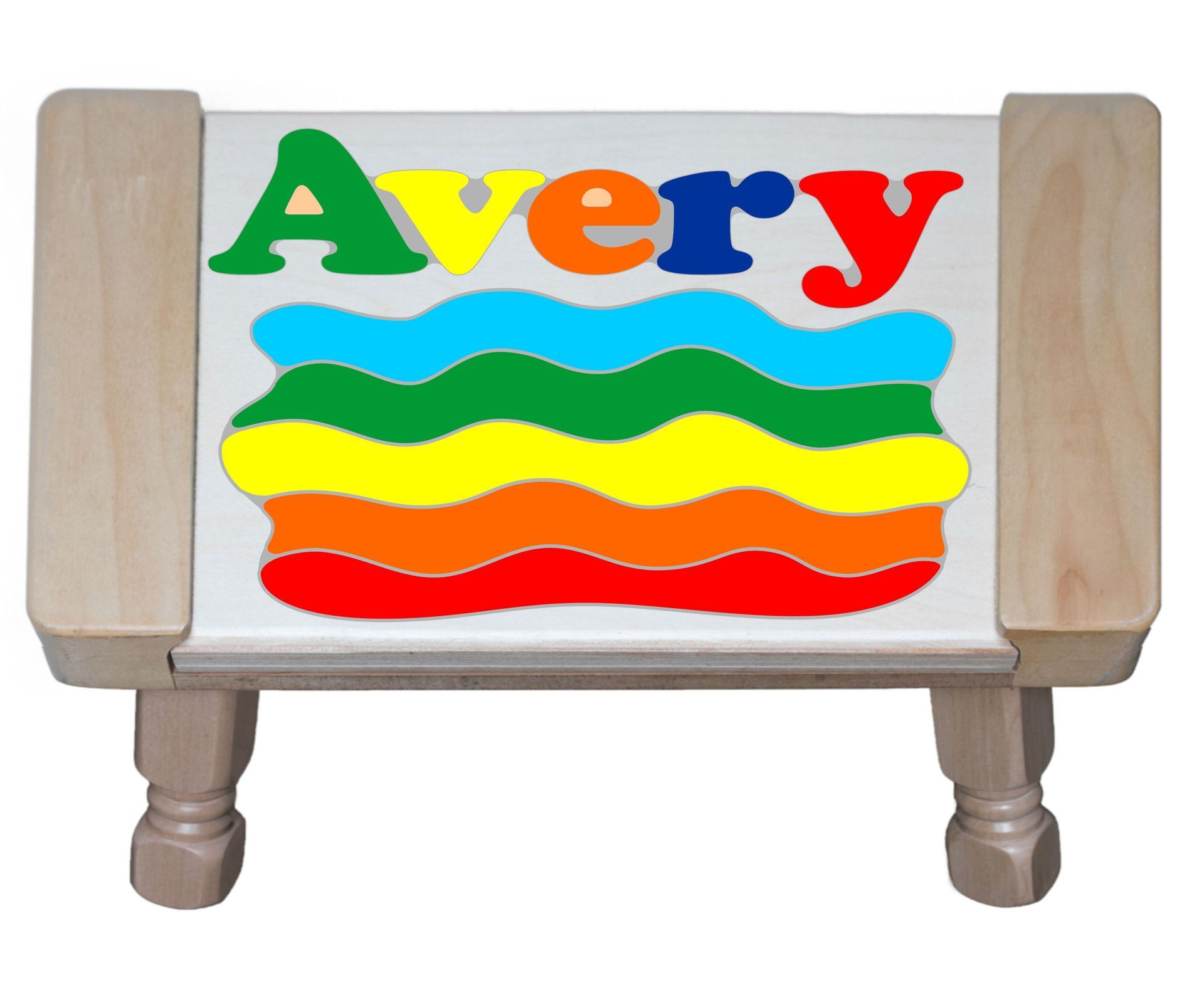 Custom Name Rainbow Puzzle Stool - Primary or Pastel - (FREE SHIPPING)