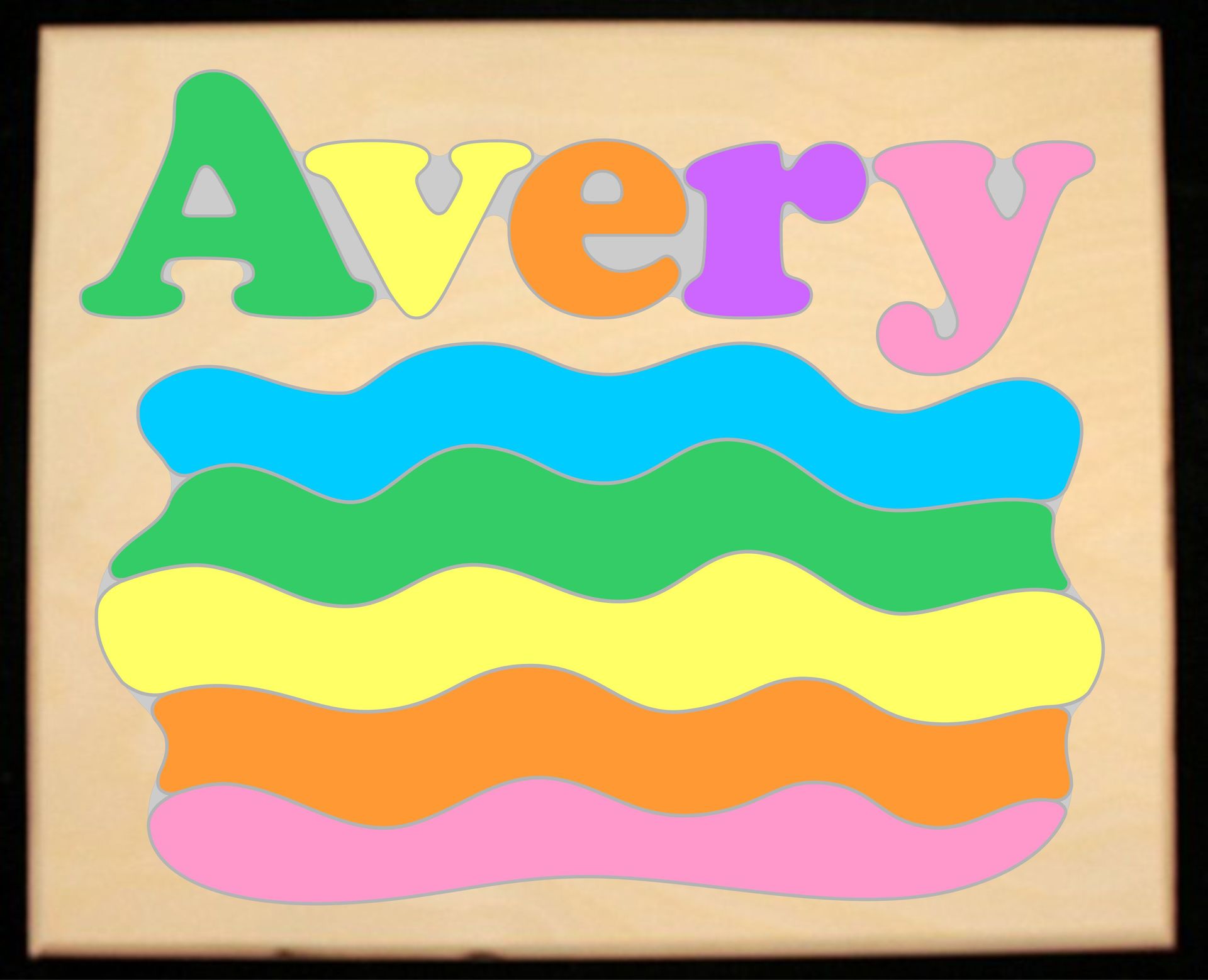 Custom Name Rainbow Theme Puzzle in either Primary or Pastel, (FREE SHIPPING)